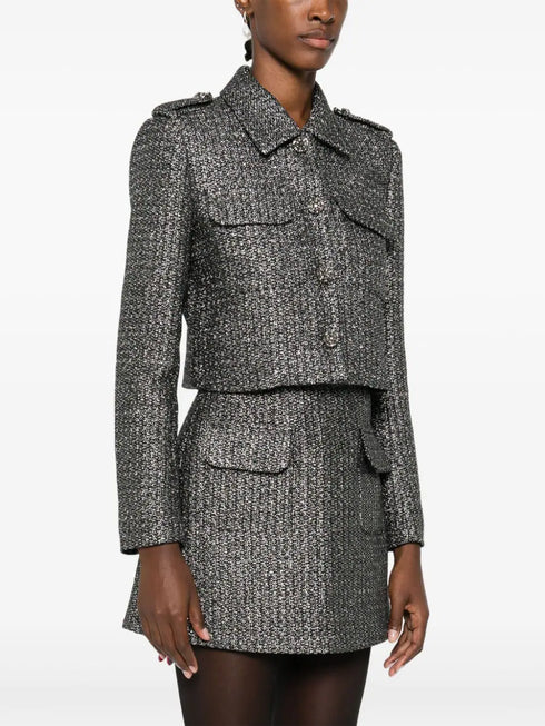 chaqueta de bouclé metalizado